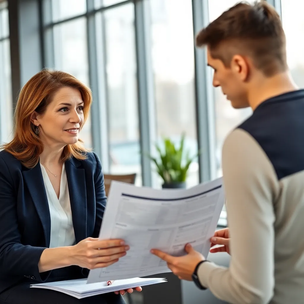 Professionele budgetcoach geeft advies aan jonge professional